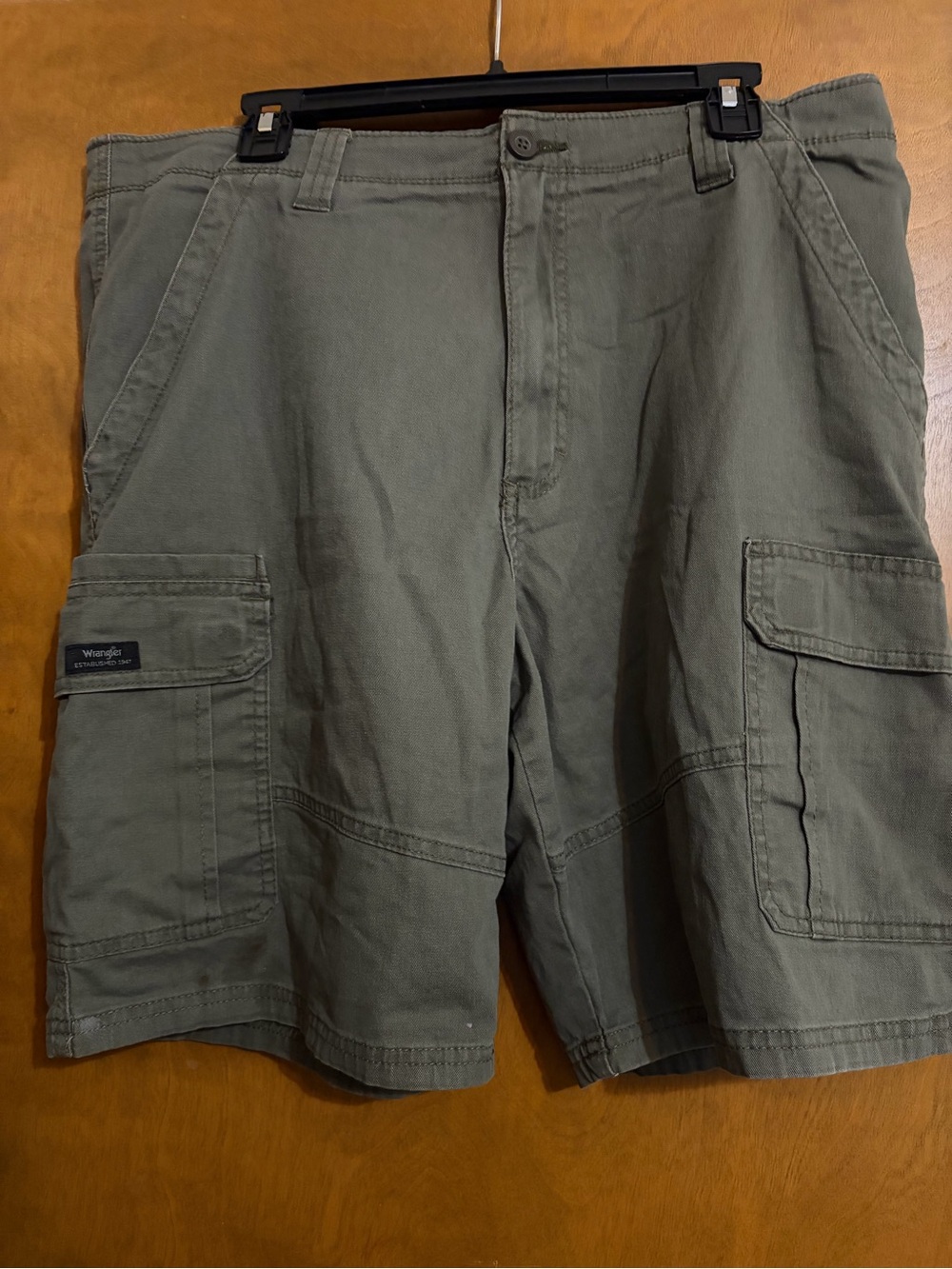 Wrangler Olive Green Cargo Shorts with Utility Pockets
